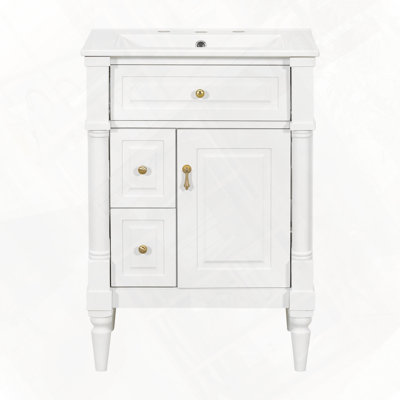 Freestanding Bathroom Vanity With Sink Flip Drawer And Adjustable Shelf