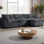 Canapé modulaire en L avec repose-pieds Corduroy-1445557146