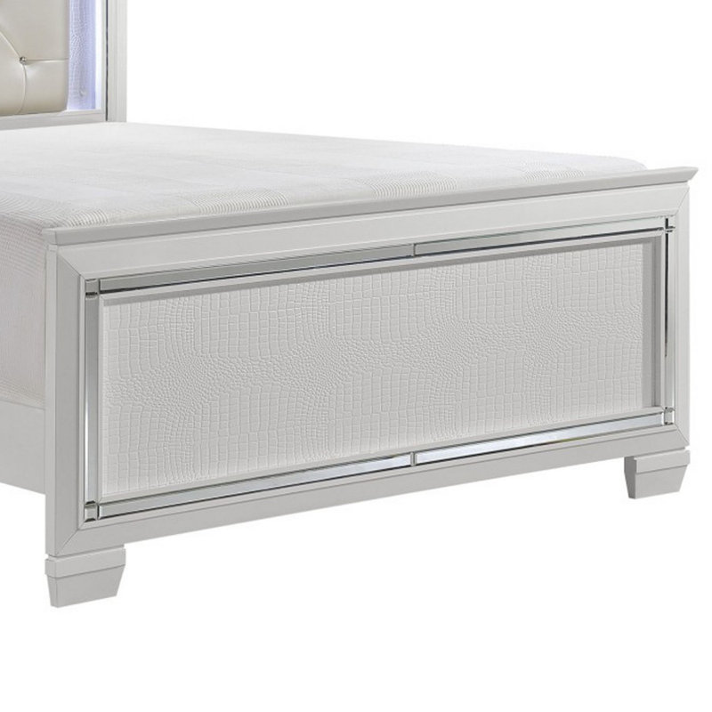 Oscar Upholstered Standard Bed, King, Silver/Gray