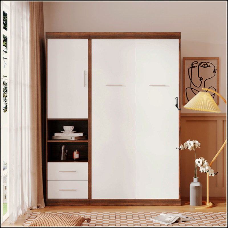 Lit escamotable avec armoire Murphy, Lit simple