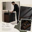 Meuble-lavabo mural 24 po, tiroirs noirs doux, lavabo à quartz noir mat, 2 tiroirs-130188963