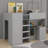 Wood Full Size Loft Bed With Built-In Wardrobe,Drawers, Storage Shelves And Desk-667390641