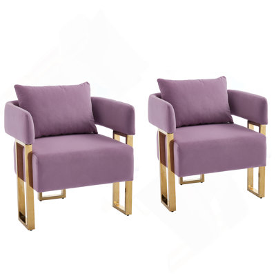 Stylish Modern Decorative Side Chairs With Metal Legs, Ideal For Living Room, Dressing Area, Reception Room And Office Use, Sold In Pairs