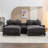 111" Sectional Sofa Chenille Upholstered Sofa With Two Removable Ottoman, Two Usb Ports, Two Cup Holders And Large Storage Box For Living Room-517888133