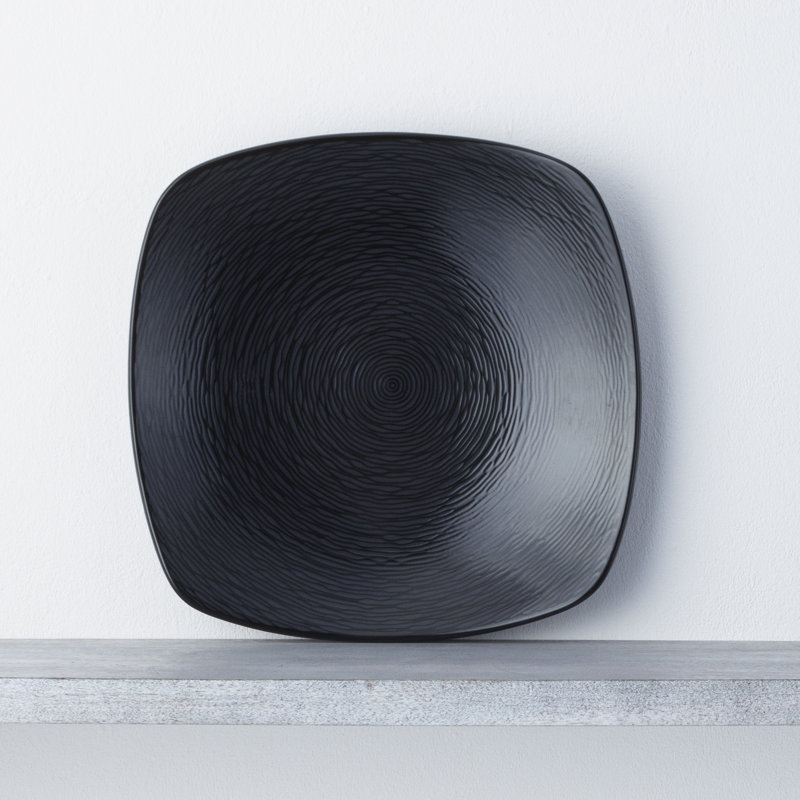 Noritake Colorscapes Swirl 11.75" Square Platter, Black