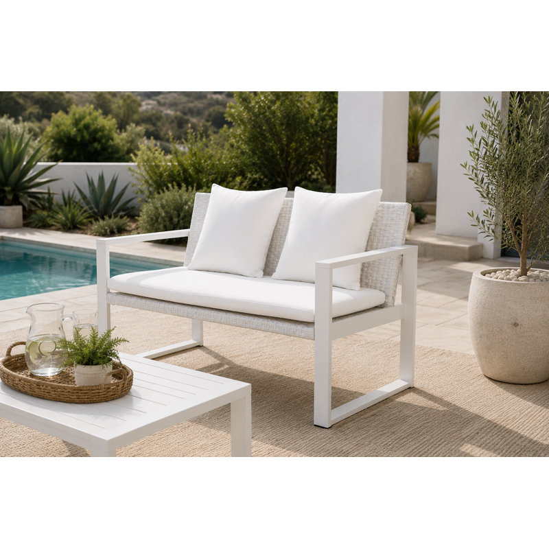 Causeuse d'extérieur en aluminium avec coussins Chester