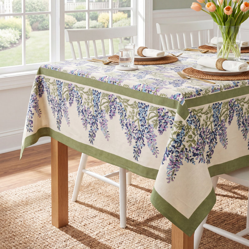 Kappa Rectangular Tablecoth, 106" x 71", Blue/Green