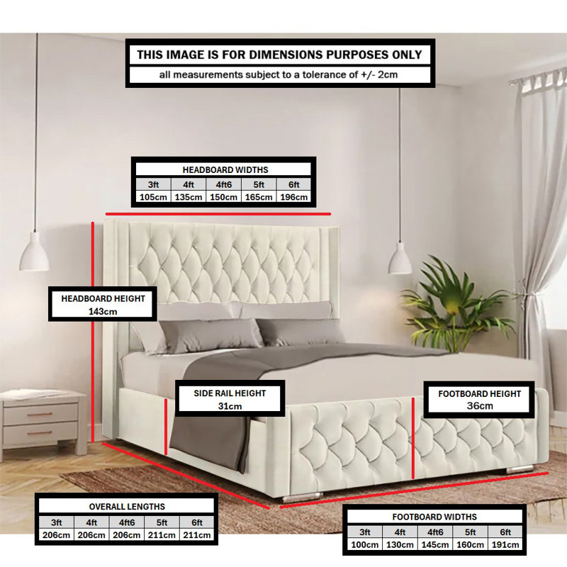 Athlene Upholstered Bed Frame, Turmeric, Kingsize (5')