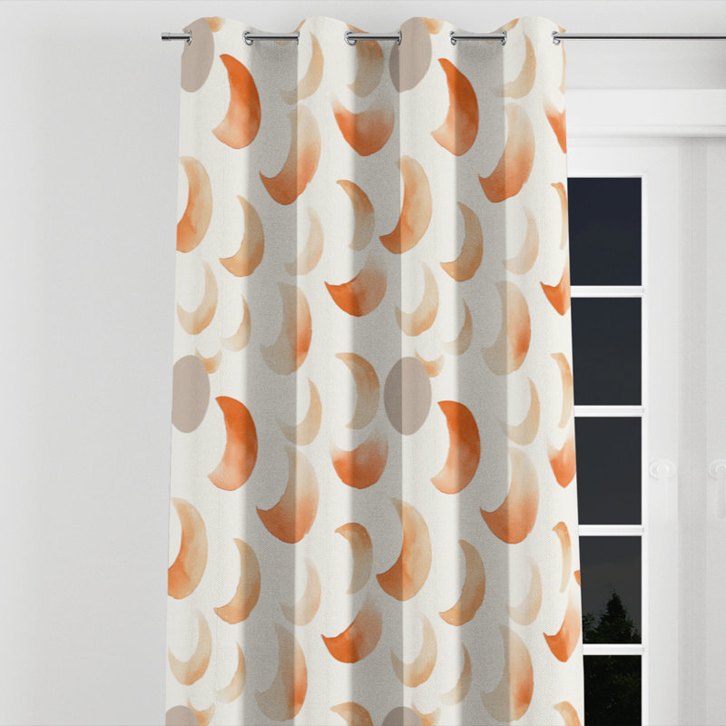 Rideaux Modern Modern - terre cuite orange avec œillets - 1 panneau, L 52 po x L 95 po, Œillets argentés