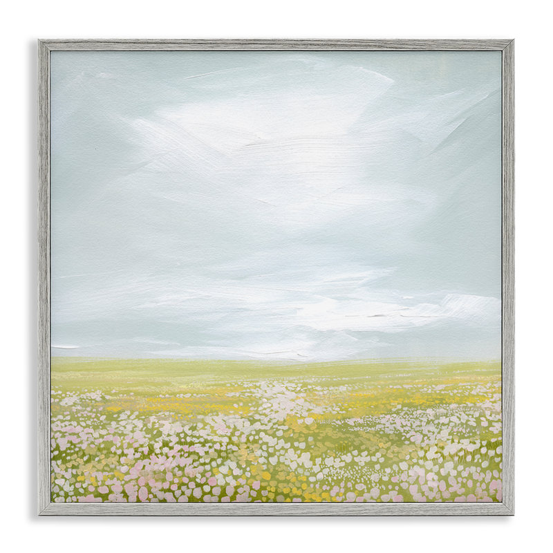 «Vast Spring Meadow», art de la giclée encadrée par Grace Popp, H 24 po x l 24 po, Estampe numérique Farmhouse
