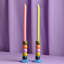 2 Piece 16.5" Ceramic Tabletop Candlestick Set