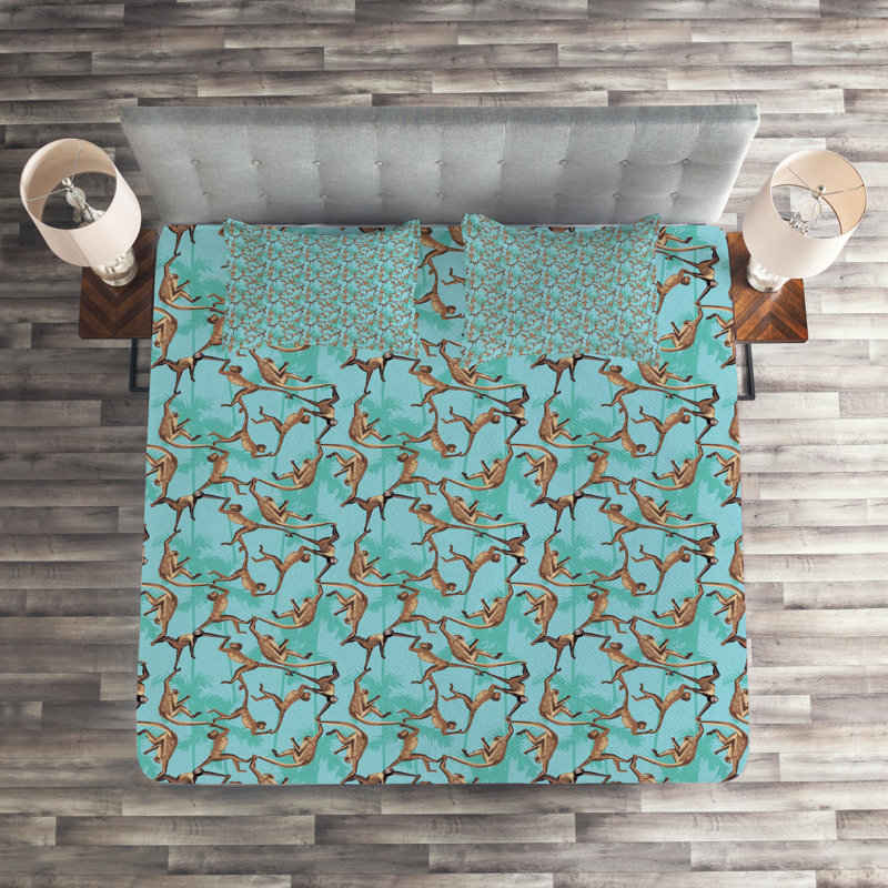 Rustic Polyester Coverlet, Queen Bedspread + 2 Shams