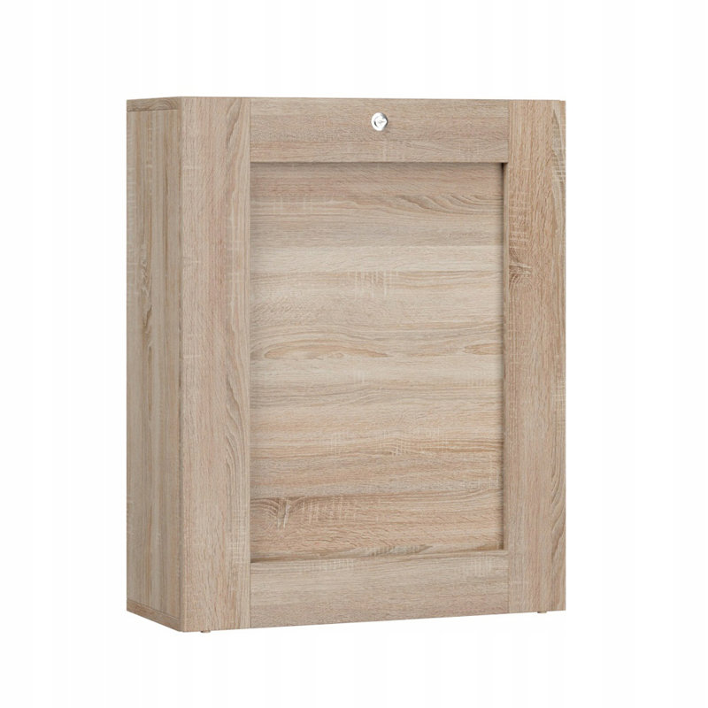 Rolef L-Shaped Floating Desk, Sonoma Oak
