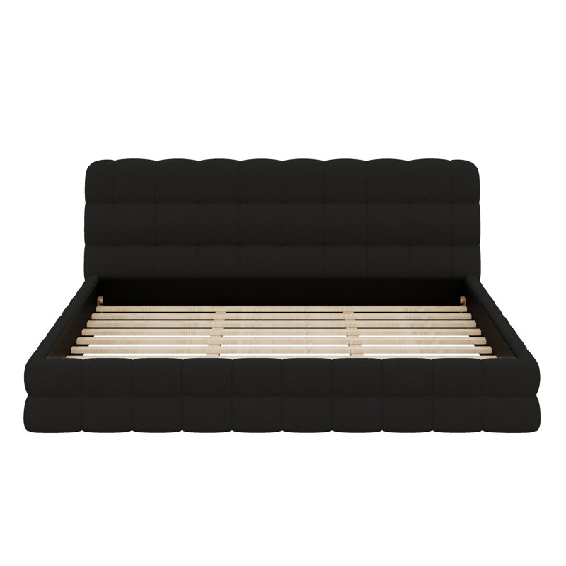 Lit plateforme tapissier Luxury, Noir