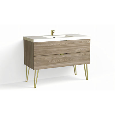 Avila 48" W Freestanding Single Bathroom Vanity with Dawson Leg