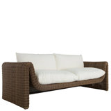 Como 90.75'' Wicker Outdoor Patio Sofa