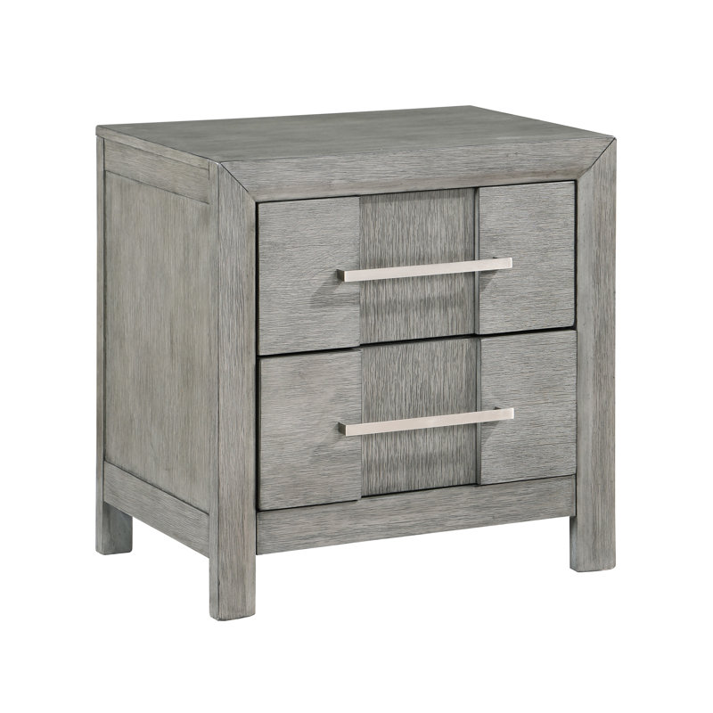 Table de chevet moderne 2 grises avec rangement fonctionnel pour poignées pratiques