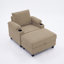 Ensemble de fauteuil d'appoint et repose-pieds, canapé-lit inclinable convertible avec porte-gobelets, ports USB-C et poche de rangement latérale-1268354162