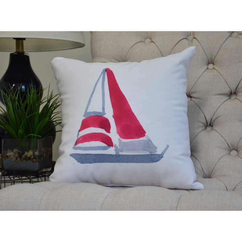 Nantucket Reversible Throw Pillow, White, 16" x 16"
