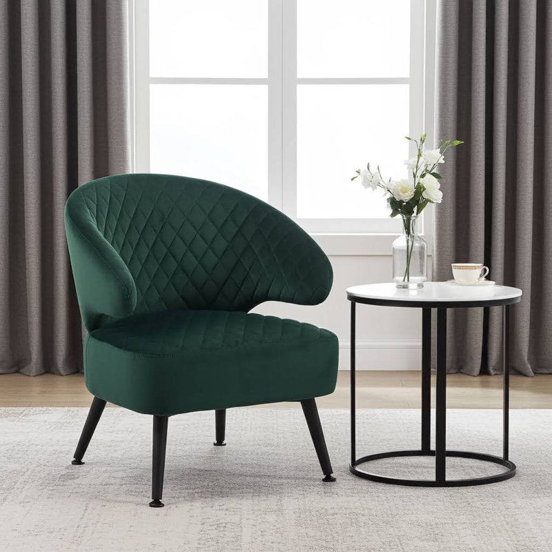 Gemma Velvet Occasional Chair, Dark Green