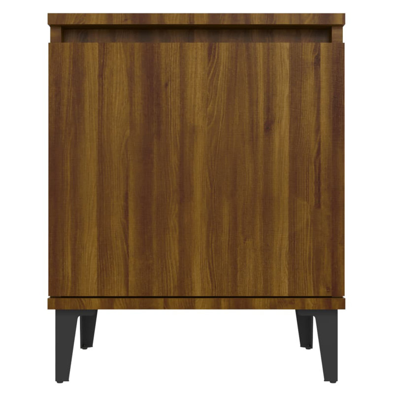 40cm W Manufactured Wood Bedside Table, Brown Oak, No