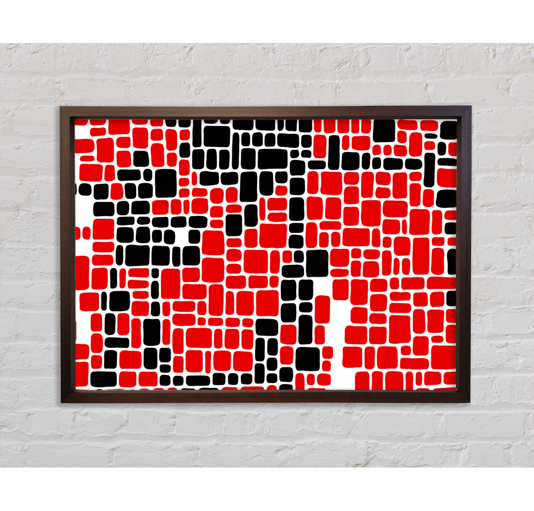 Mosaic Reds - Einzelner Bilderrahmen Kunstdrucke auf Leinwand