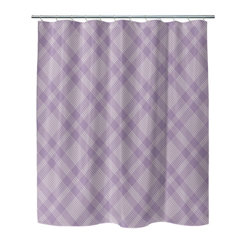 Lily Tartan Ultra-Thin Lightweight Shower Curtain, Purple