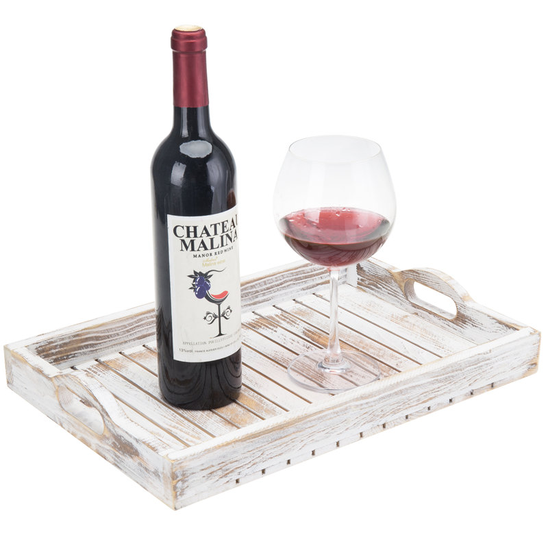 Table Wood Serving Tray with Handle