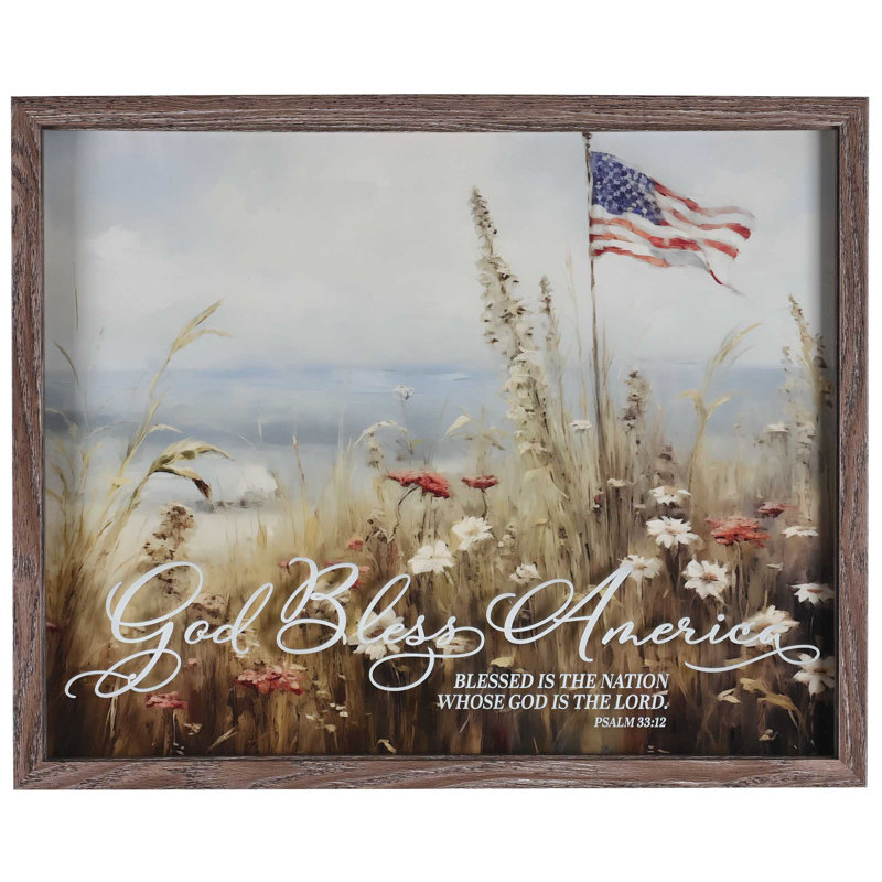 Framed Wall Flag God Bless America