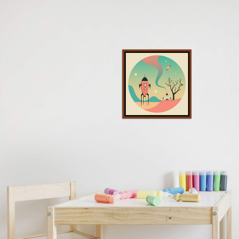 Explorez II, art encadré pour enfants, Toile classique avec cadre brun, H 18 po x l 18 po x 1,5 po