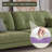 Green Polyester Standard Sofa-854389461-854389463