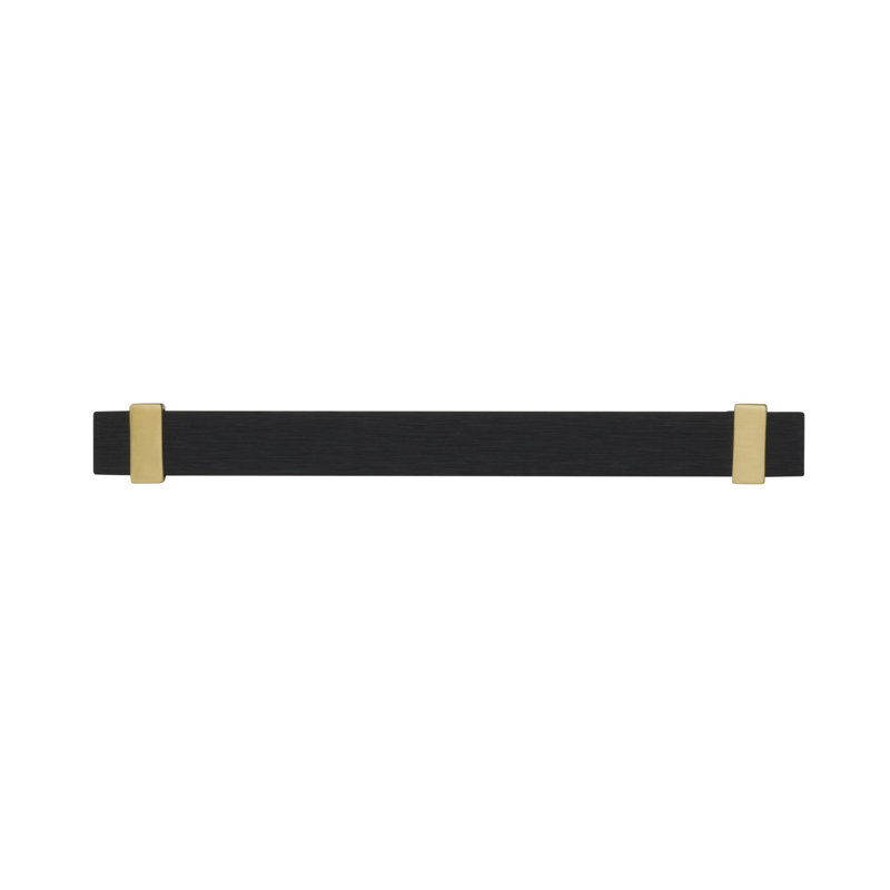 6-5/16 inch Brushed Gold and Black Bar Cabinet Pull