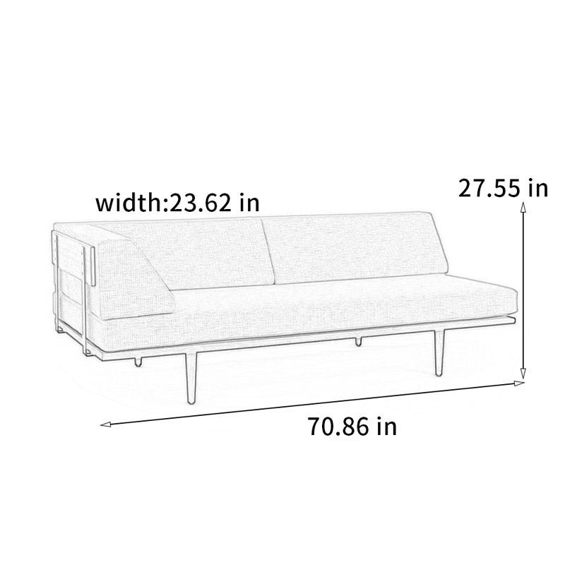 Chaise à dossier haut en coton et lin confortable, Orienté à gauche (vu de face)