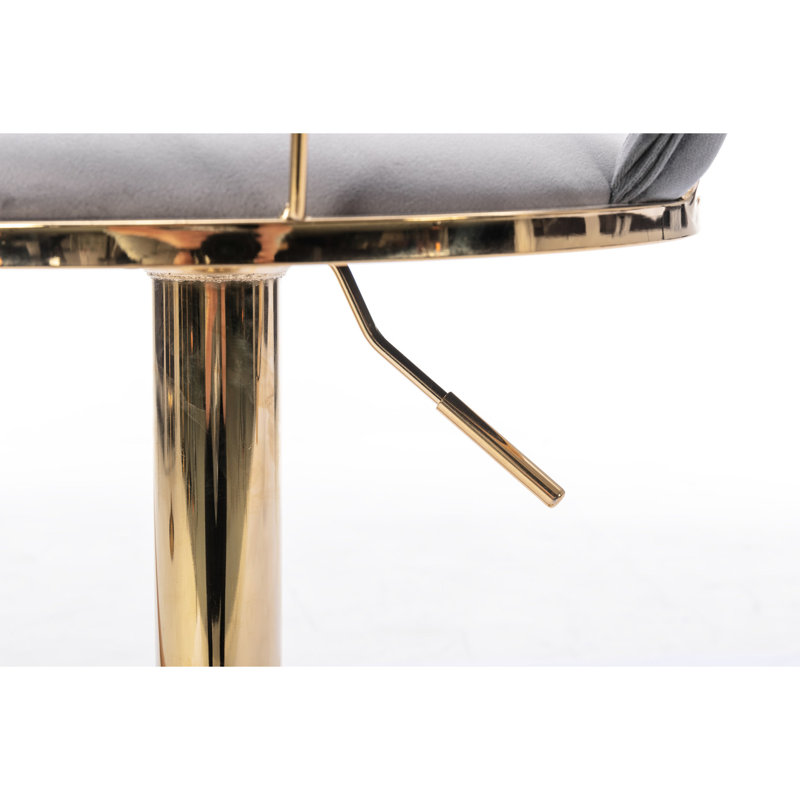 2 tabourets de bar, revêtement gris, base et repose-pieds, hauteur du tabouret pivotant réglable, couleur moderne du tabouret, siège en mousse haute résilience, réglable