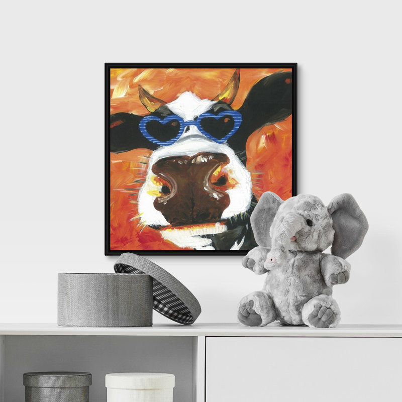 Simone Dapper Animal V Art, Cadre flottant noir, H 16 po x l 16 po x P 1,75 po