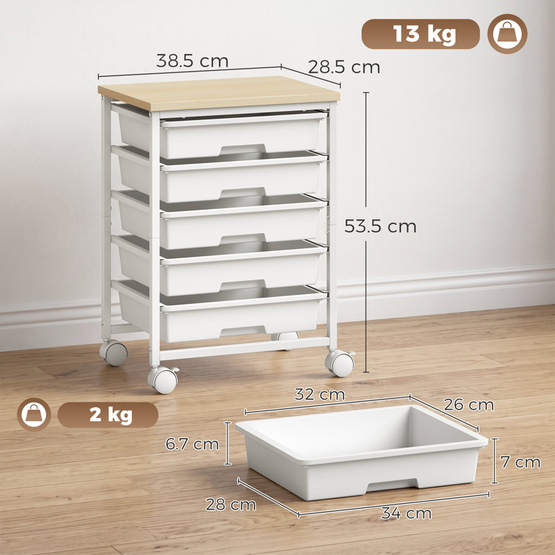 Metal Bar Cart, White