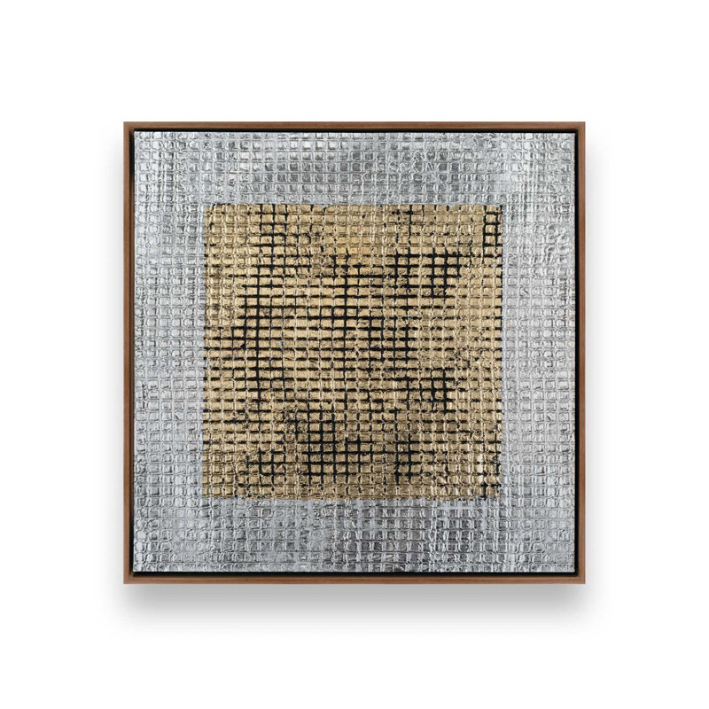«Microgrid I» par Michael Willett, reproduction d'art sur toile, Brun, «Floater», reproduction encadrée sans passe-par