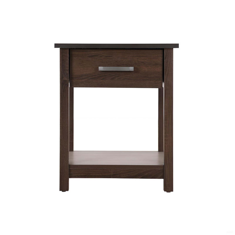 Table de chevet élégante et contemporaine, Marron foncé
