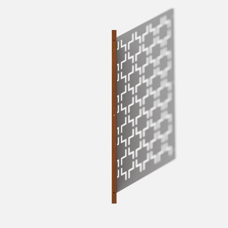 3.75' ft. H x 2 ft. W Screen Series Quadra Metal Fence Panel