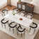 Charlana 70.86" to 102.36" Extendable Rectangular Sintered Stone Dining Table For 8-10