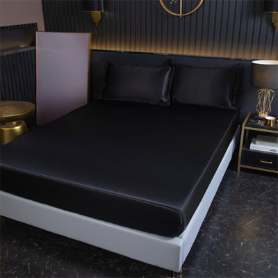Size Fitted Sheet  Satin Bed Sheet Deep Pocket Up To 16 Inch Brushed Microfiber Wrinkle Free Breathable Hotel Quality For Hot Sleepers Ni