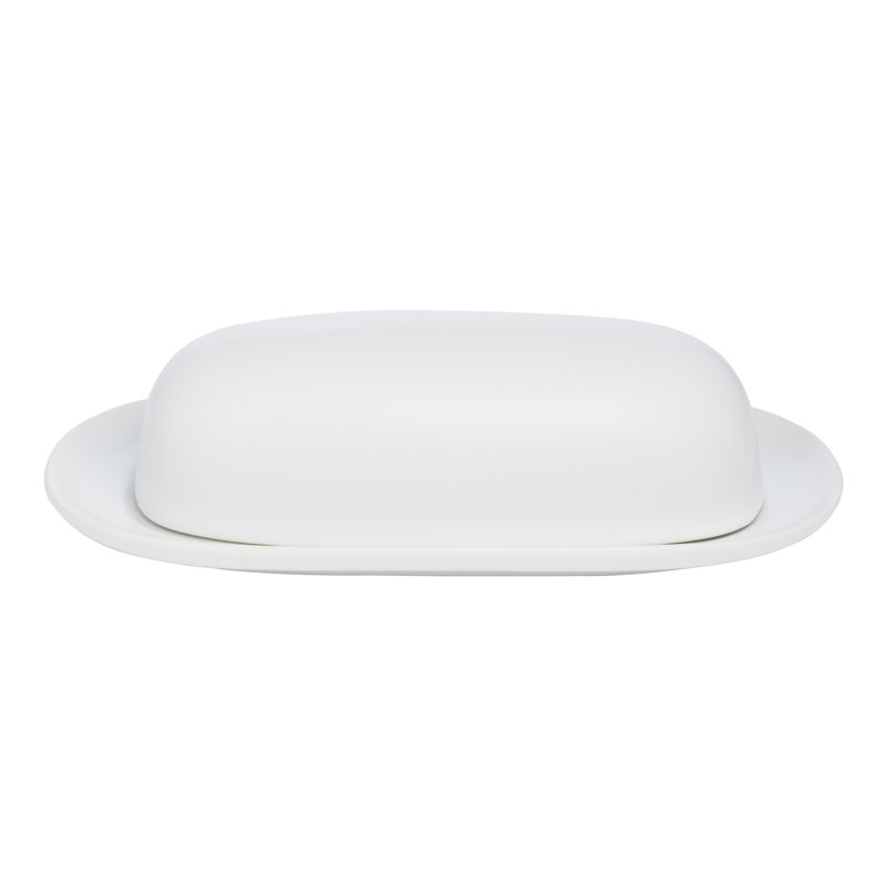 Noritake Colorwave Covered Butter Dish, White, 8.5'' W X 2.25'' H
