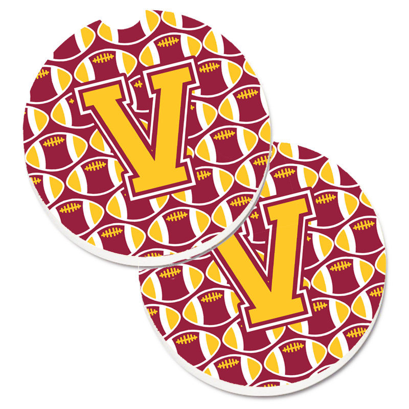 Sous-verre de football, V, Marron / Or
