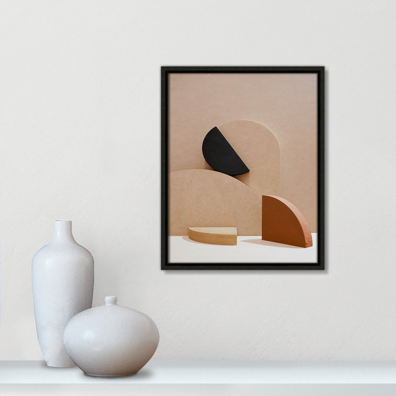 Neutral Harmony dévoilé par Casa Fine Arts, Cadre noir mince, H 27 po x l 23 po, Pas de tapis
