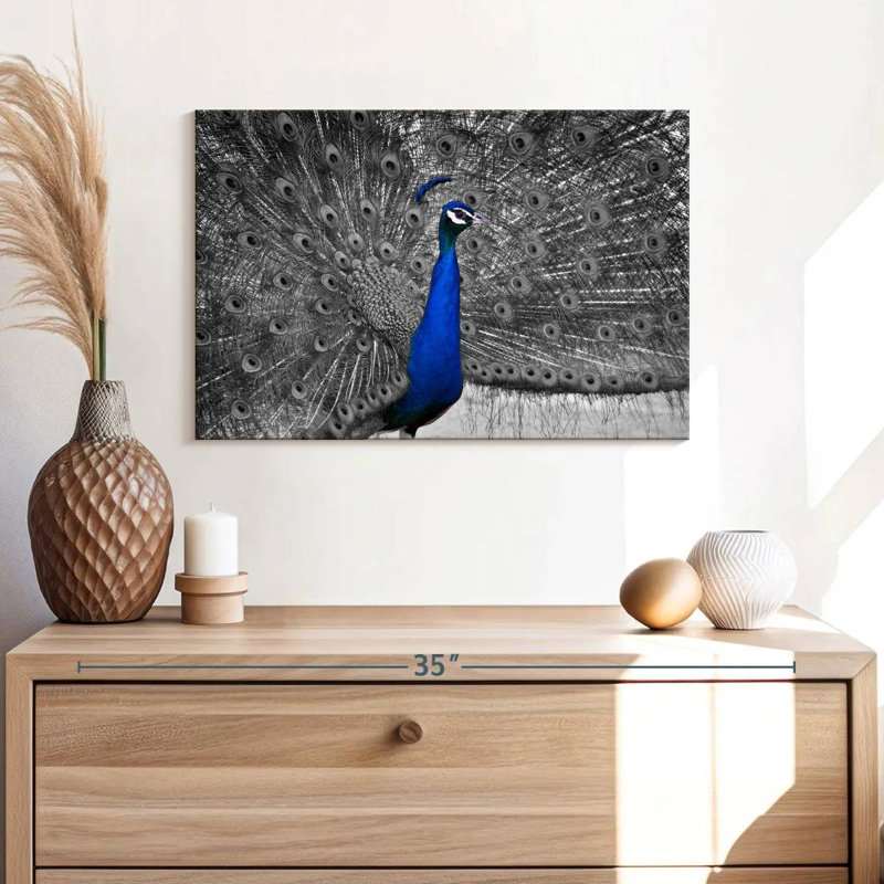 Crowle Blue Peacock Pop, 16" H x 24" W