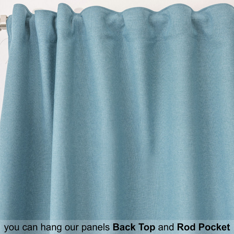 Room Darkening Single Curtain Panel, 260cm Width x 200cm Drop, Turquoise