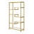 Johann 68"H 4-Tier Metal Tall Rectangular Bookcase in Brass-241239119