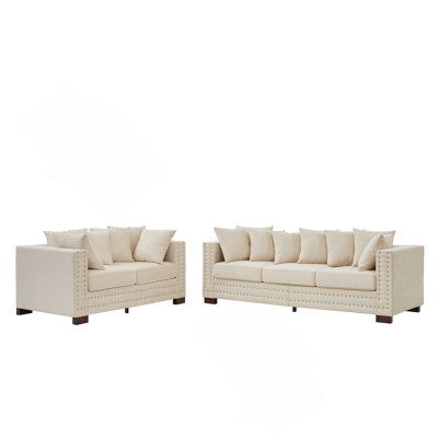 Velvet Upholstered 2+ 3 Seater Sofa