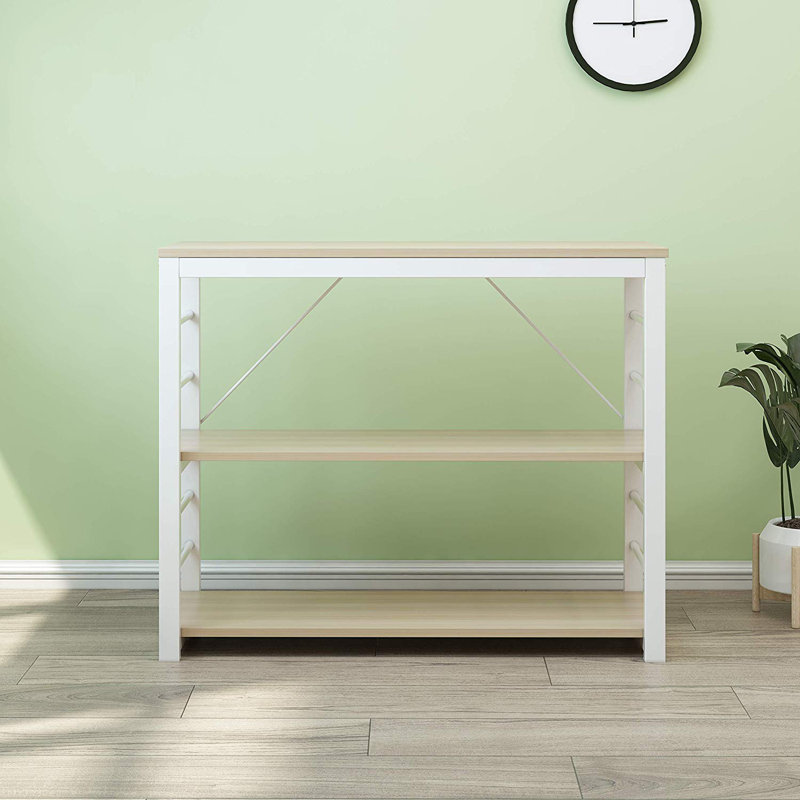 Kearse Kitchen Island, Oak Finish, White
