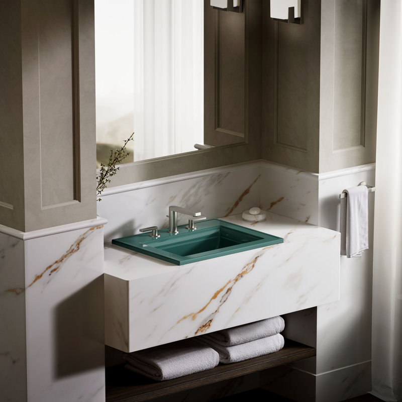 Memoirs® Stately Drop-in Bathroom Sink, 8" Centers, Teal